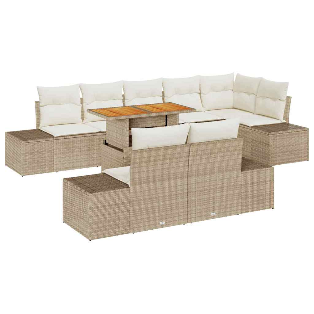 Have Spisebordssæt 9 pcs Beige og creme 100 x 55 x 73 cm