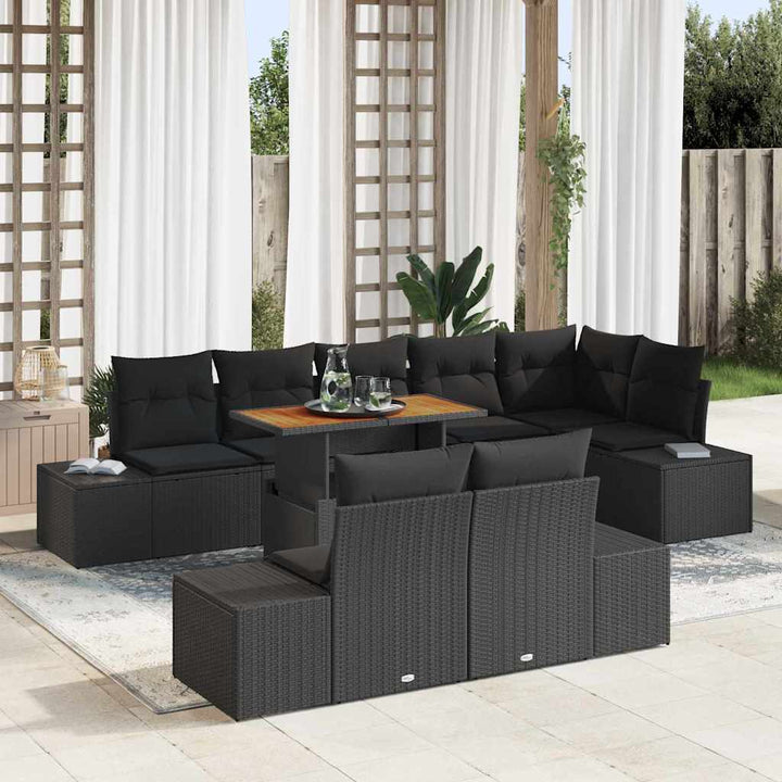 Have Spisebordssæt 9 pcs Sort og Brunt 100 x 55 x 73 cm