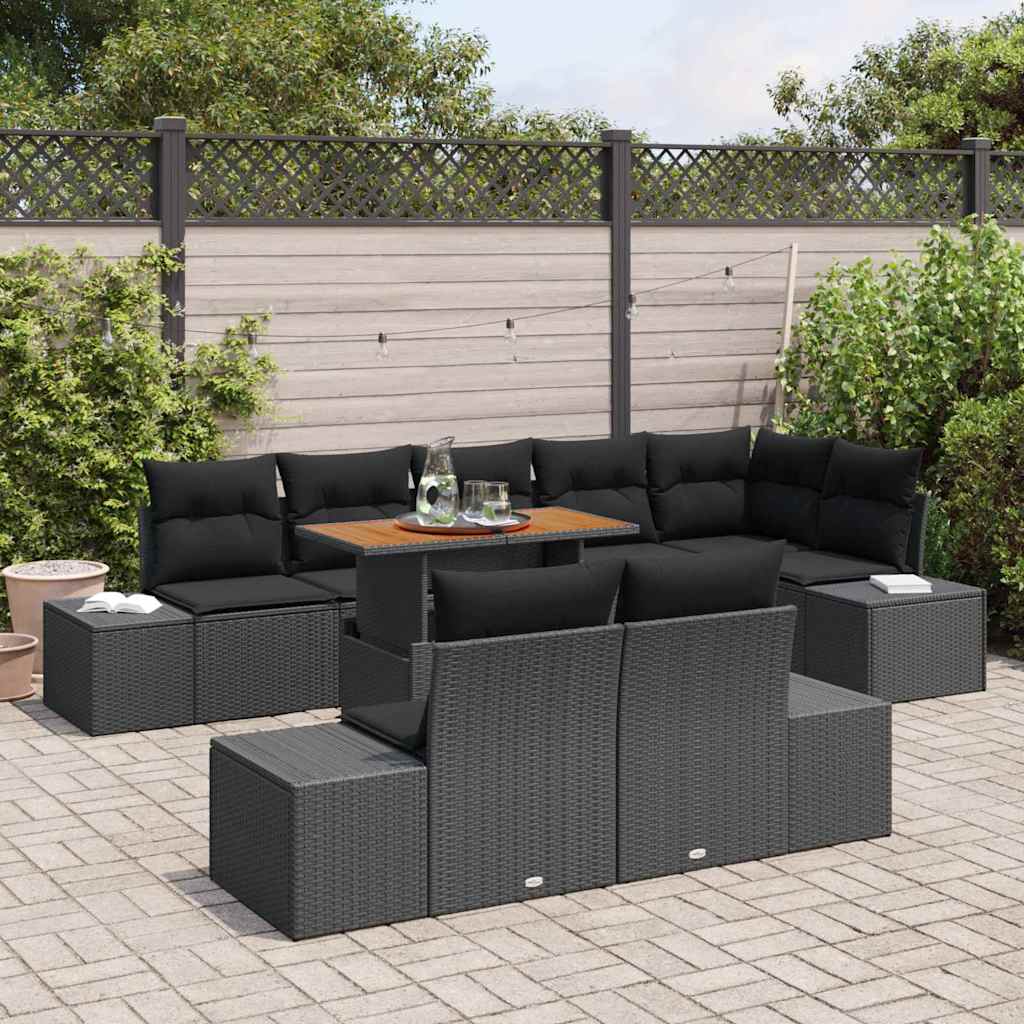 Have Spisebordssæt 9 pcs Sort og Brunt 100 x 55 x 73 cm