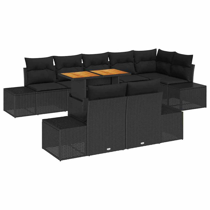Have Spisebordssæt 9 pcs Sort og Brunt 100 x 55 x 73 cm