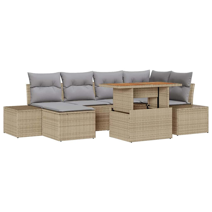 Have Spisebordssæt med pude 7 pcs Beige og grå