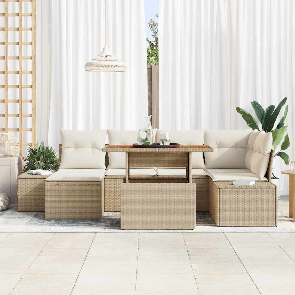 Have Spisebordssæt med pude 7 pcs Beige og creme