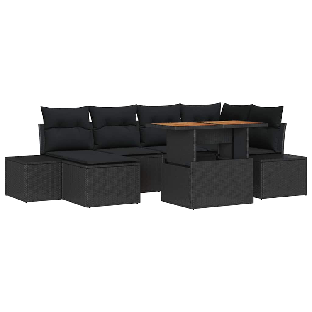 Have Spisebordssæt med pude 7 pcs Sort og Brunt