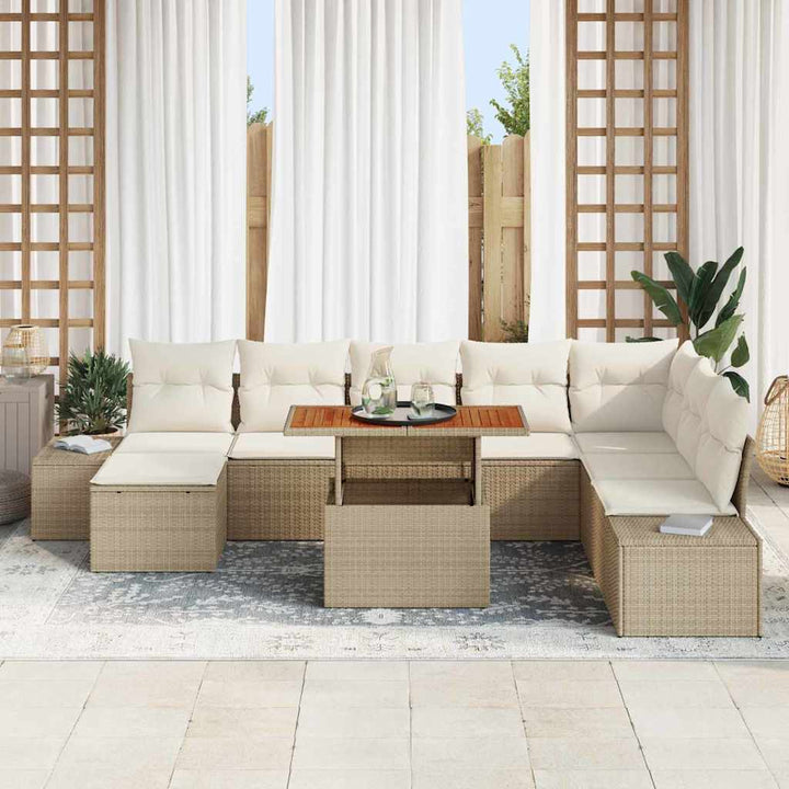 Have Spisebordssæt med pude 9 pcs Beige og creme