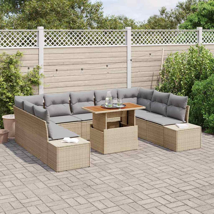 Have Spisebordssæt 10 pcs Beige og grå 100 x 55 x 73 cm