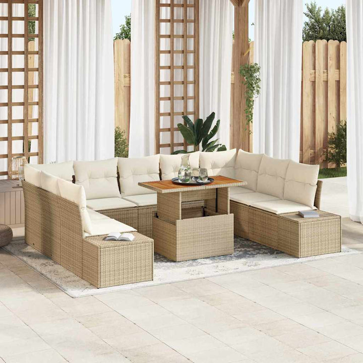 Have Spisebordssæt 10 pcs Beige og creme 100 x 55 x 73 cm