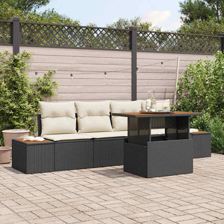 Have Spisebordssæt 5 pcs Sort og Beige 100 x 55 x 73 cm