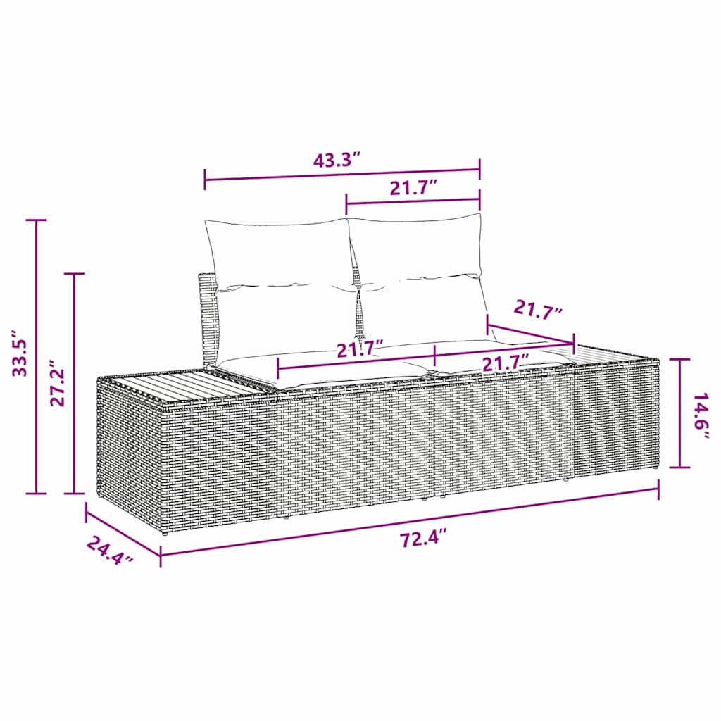Have Spisebordssæt 5 pcs Sort og Beige 100 x 55 x 73 cm