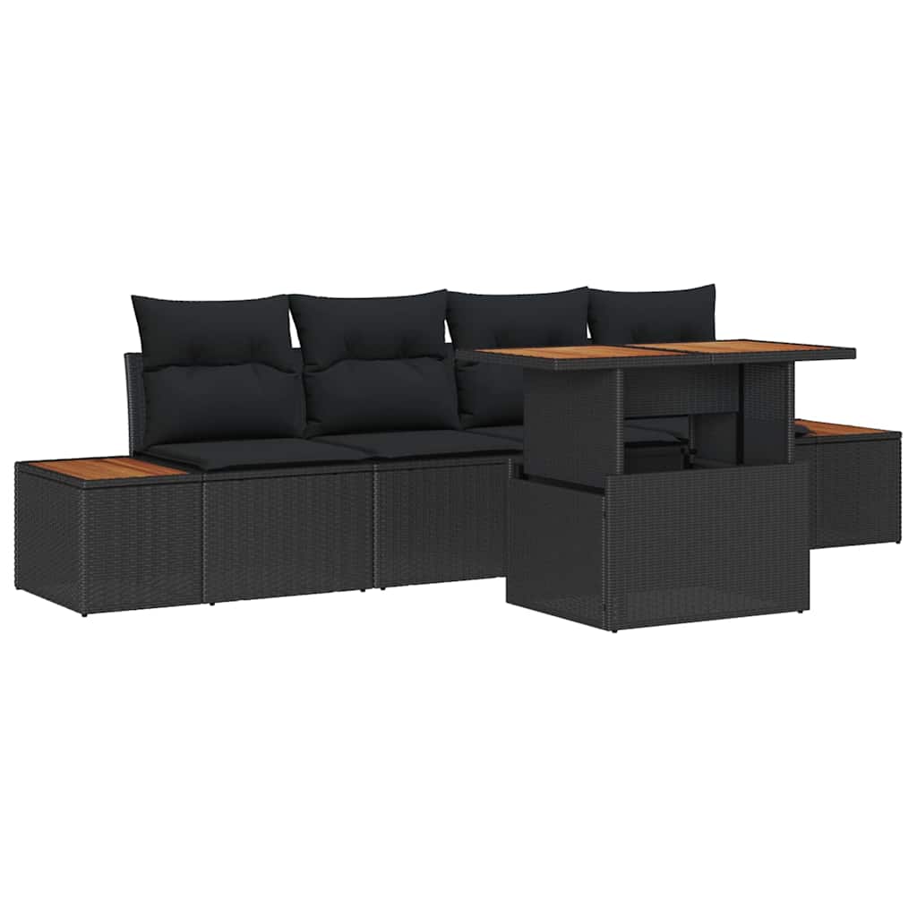 Have Spisebordssæt 5 pcs Sort og Brunt 100 x 55 x 73 cm