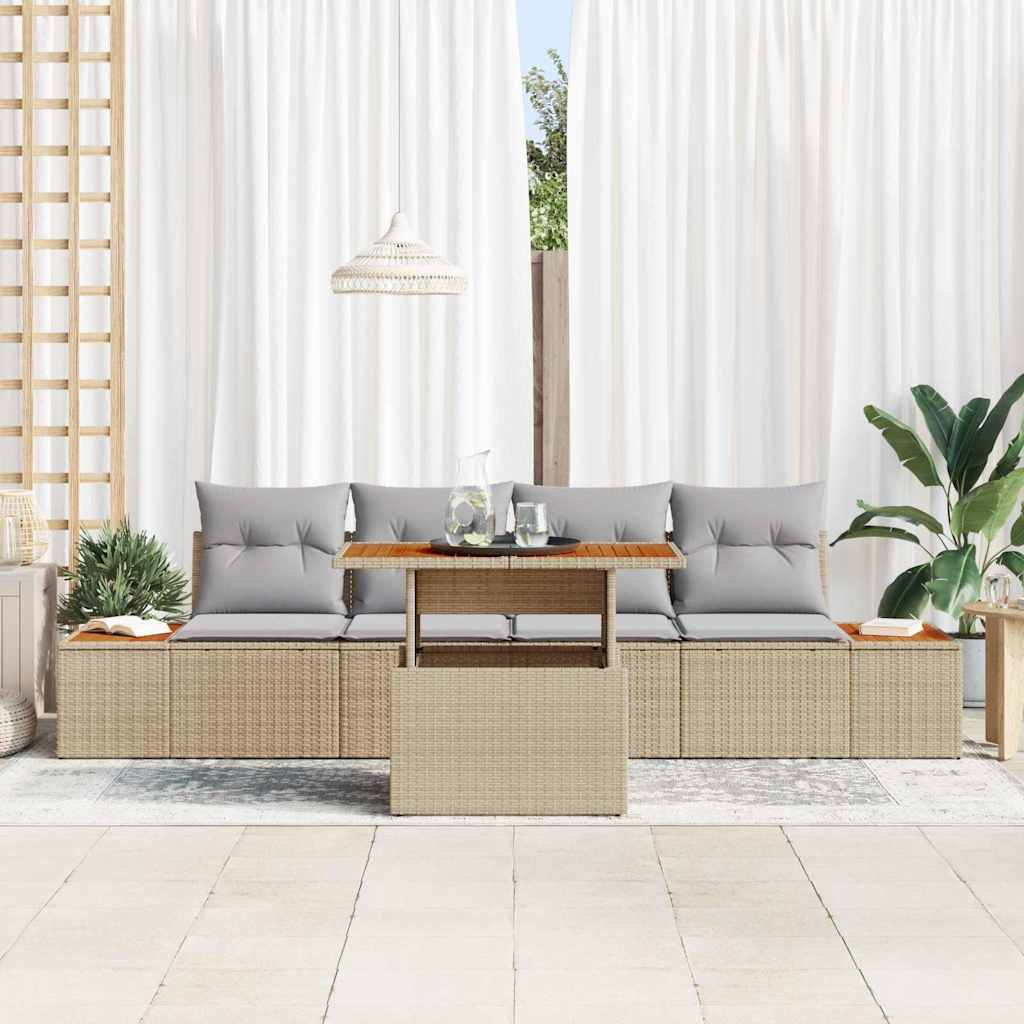Have Spisebordssæt med pude 5 pcs Beige og grå 100 x 55 x 73 cm