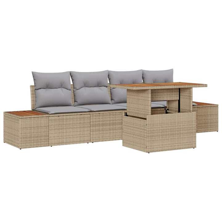 Have Spisebordssæt med pude 5 pcs Beige og grå 100 x 55 x 73 cm