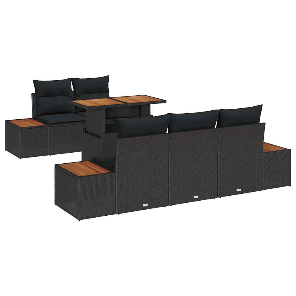 Have Spisebordssæt med pude med pude 6 pcs Sort og Brunt