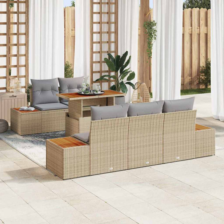 Have Spisebordssæt med pude med pude 6 pcs Beige og grå