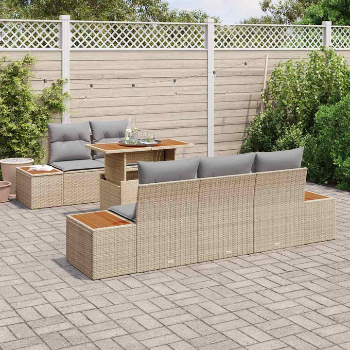Have Spisebordssæt med pude med pude 6 pcs Beige og grå