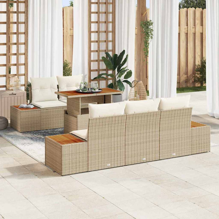 Have Spisebordssæt med pude med pude 6 pcs Beige og creme