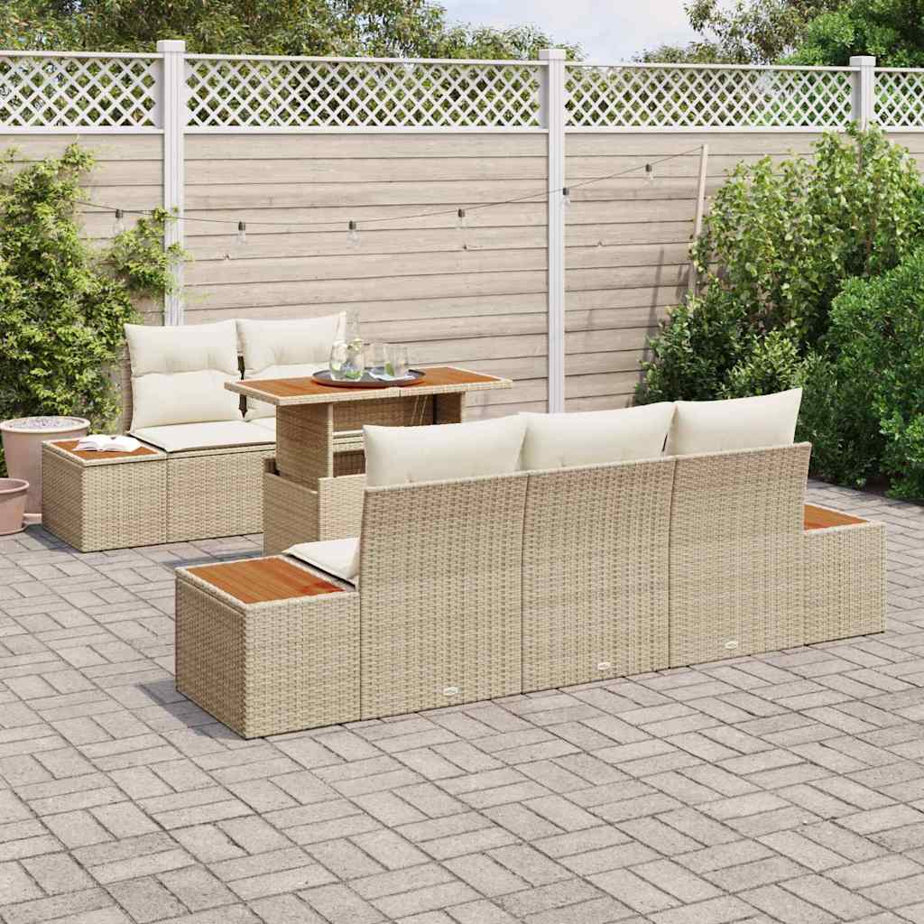 Have Spisebordssæt med pude med pude 6 pcs Beige og creme