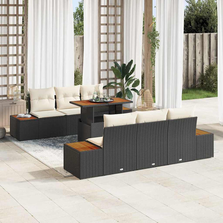 Have Spisebordssæt 7 pcs Sort og Beige 100 x 55 x 73 cm