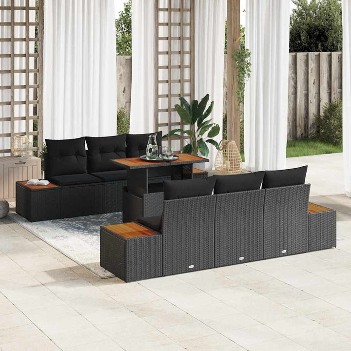 Have Spisebordssæt 7 pcs Sort og Brunt 100 x 55 x 73 cm