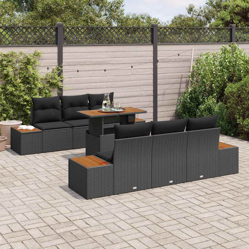 Have Spisebordssæt 7 pcs Sort og Brunt 100 x 55 x 73 cm
