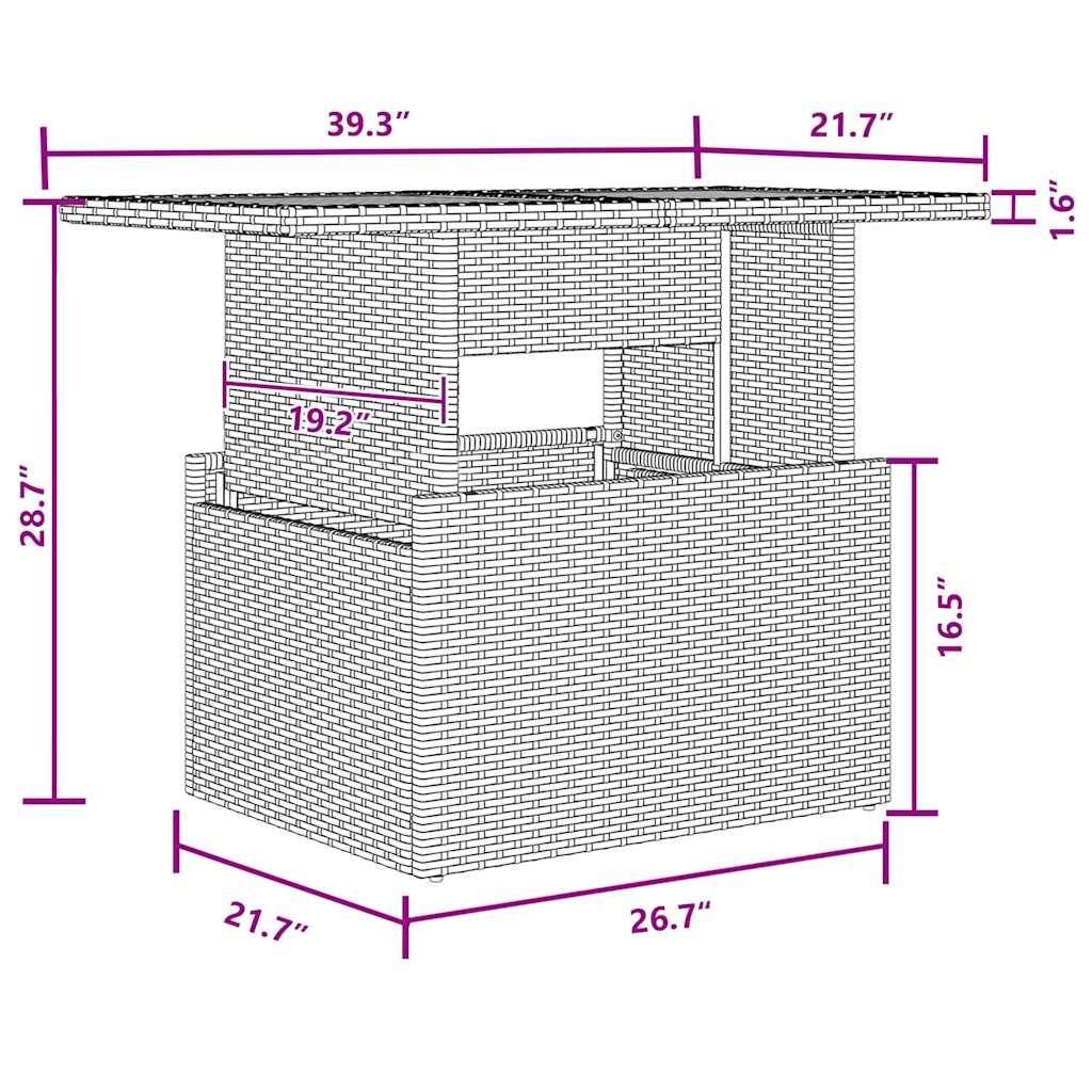 Have Spisebordssæt 7 pcs Sort og Brunt 100 x 55 x 73 cm
