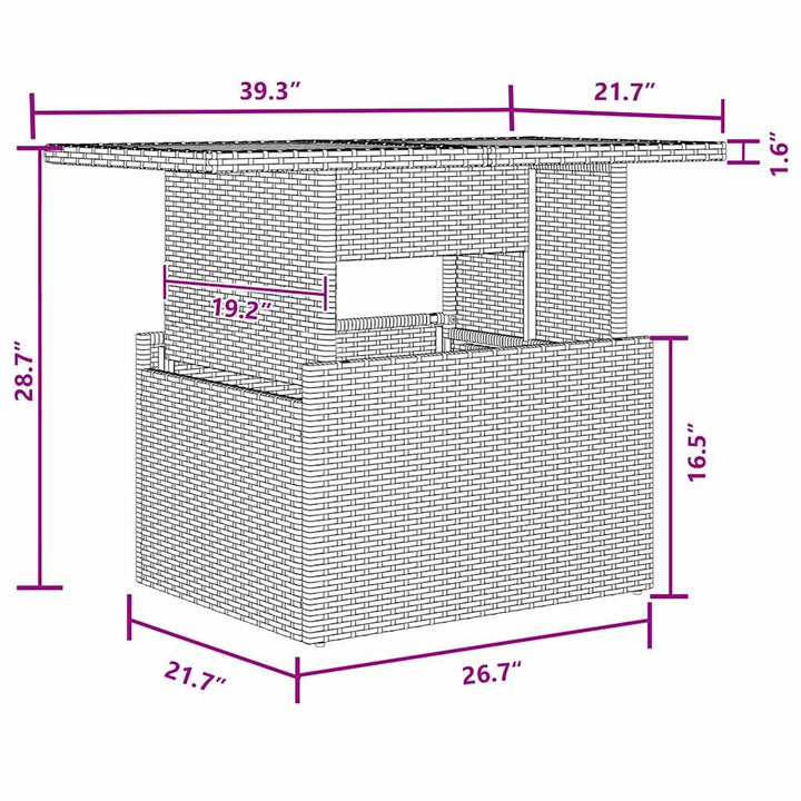Have Spisebordssæt 7 pcs Sort og Brunt 100 x 55 x 73 cm