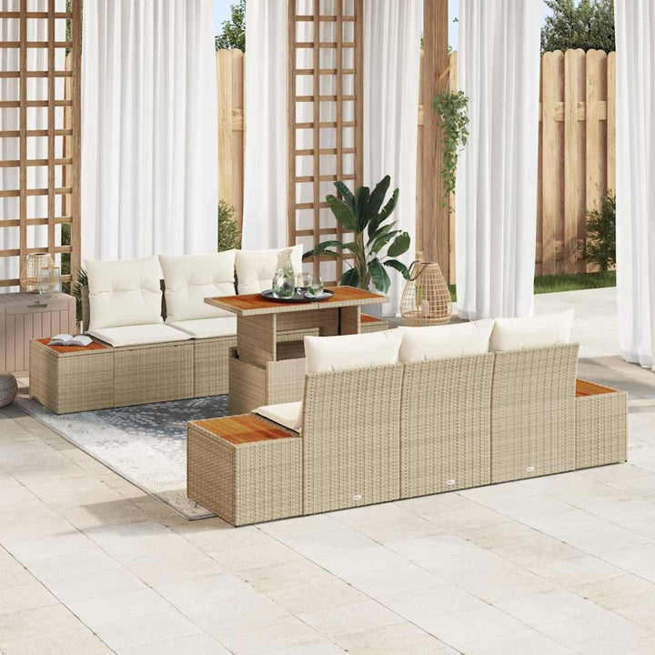 Have Spisebordssæt 7 pcs Beige og creme 100 x 55 x 73 cm