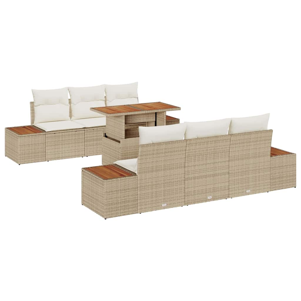 Have Spisebordssæt 7 pcs Beige og creme 100 x 55 x 73 cm