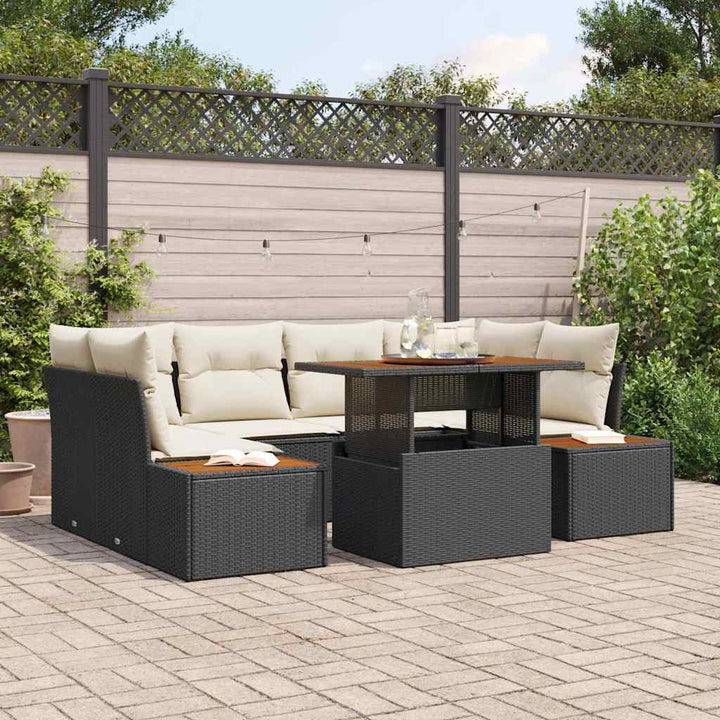 Have Spisebordssæt 9 pcs Sort og Beige 100 x 55 x 73 cm