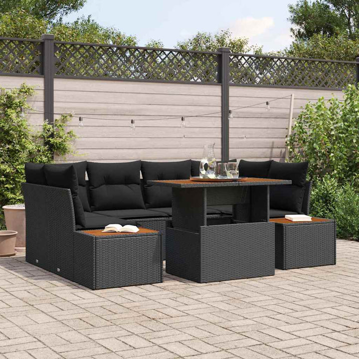 Have Spisebordssæt 9 pcs Sort og Brunt 100 x 55 x 73 cm