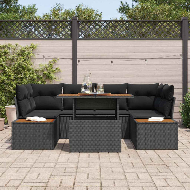 Have Spisebordssæt 9 pcs Sort og Brunt 100 x 55 x 73 cm