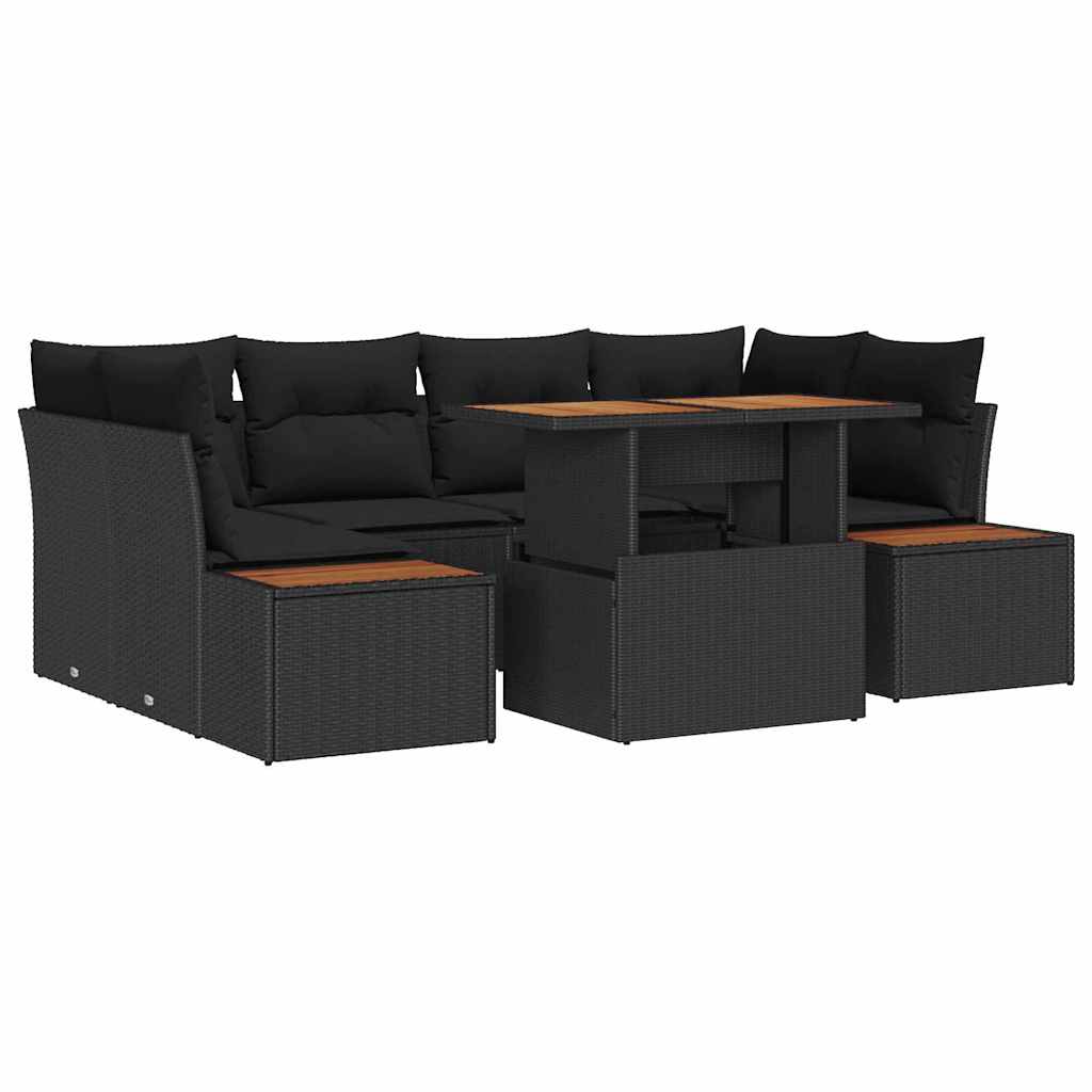 Have Spisebordssæt 9 pcs Sort og Brunt 100 x 55 x 73 cm