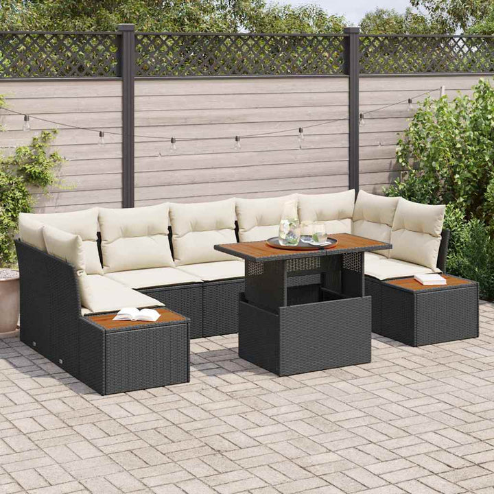 Have Spisebordssæt 8 pcs Sort og Beige 100 x 55 x 73 cm