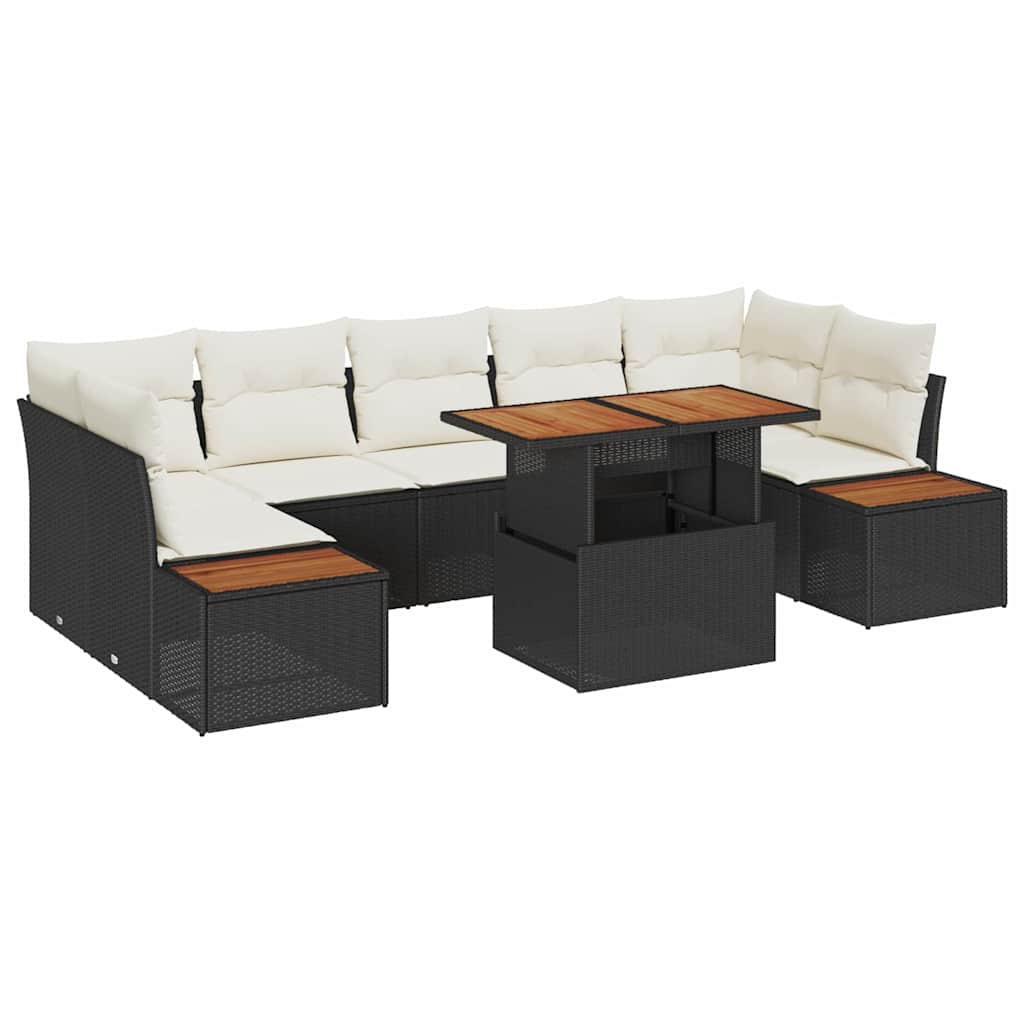 Have Spisebordssæt 8 pcs Sort og Beige 100 x 55 x 73 cm