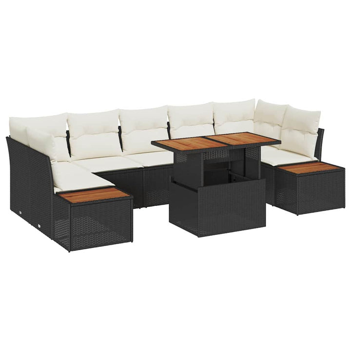 Have Spisebordssæt 8 pcs Sort og Beige 100 x 55 x 73 cm