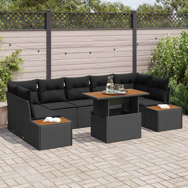 Have Spisebordssæt 8 pcs Sort og Brunt 100 x 55 x 73 cm