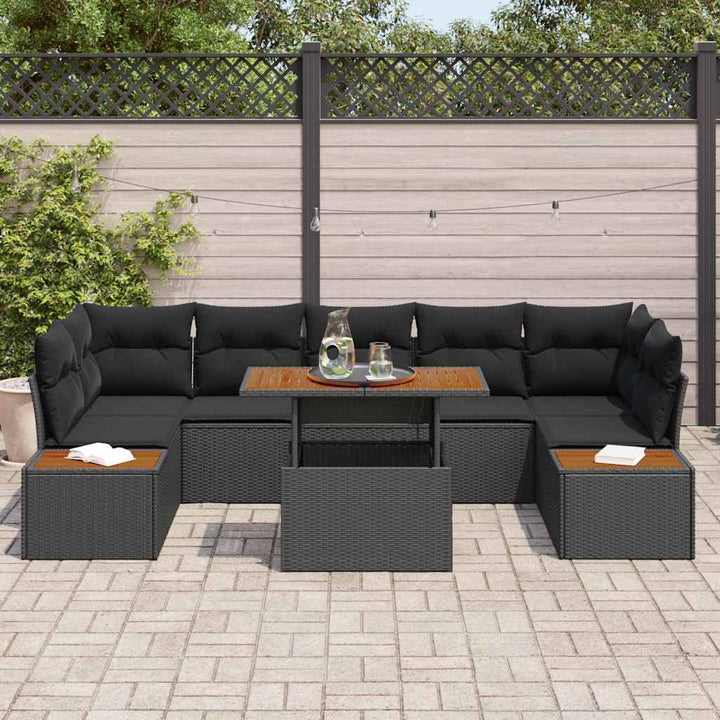 Have Spisebordssæt 8 pcs Sort og Brunt 100 x 55 x 73 cm
