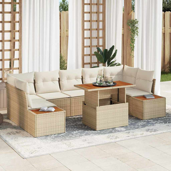 Have Spisebordssæt 8 pcs Beige og creme 100 x 55 x 73 cm