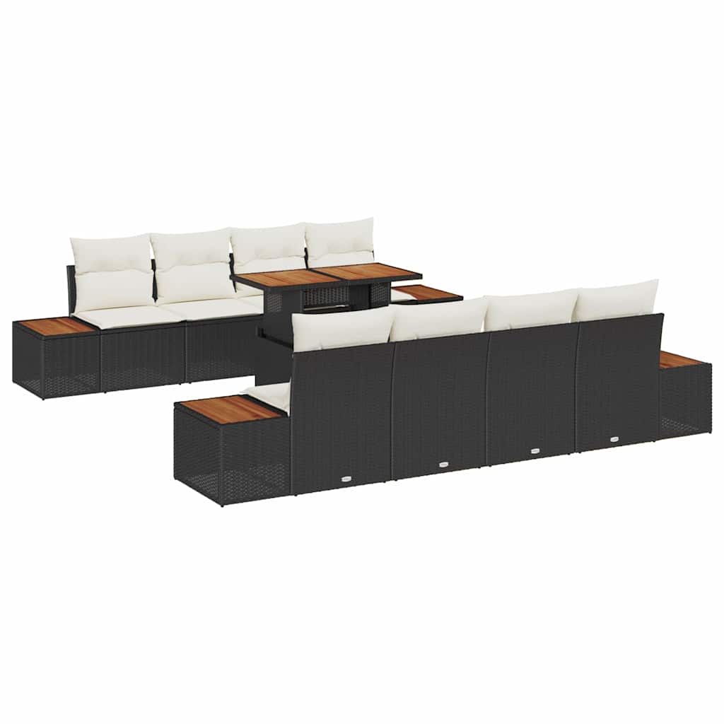 Have Spisebordssæt med pude med pude 9 pcs Sort og Beige
