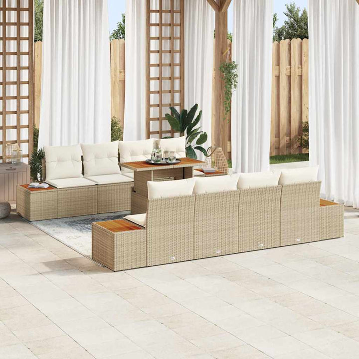 Have Spisebordssæt 9 pcs Beige og creme 100 x 55 x 73 cm