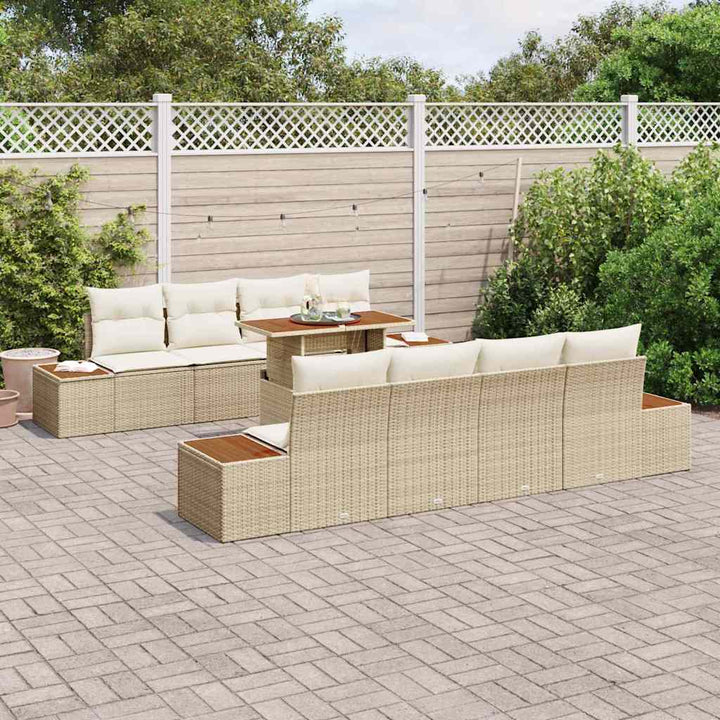 Have Spisebordssæt 9 pcs Beige og creme 100 x 55 x 73 cm