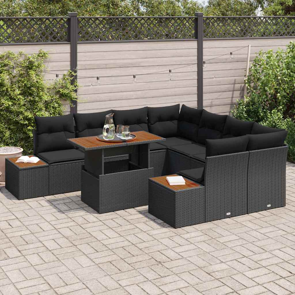 Have Spisebordssæt 9 pcs Sort og Brunt 100 x 55 x 73 cm