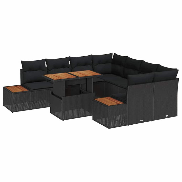 Have Spisebordssæt 9 pcs Sort og Brunt 100 x 55 x 73 cm