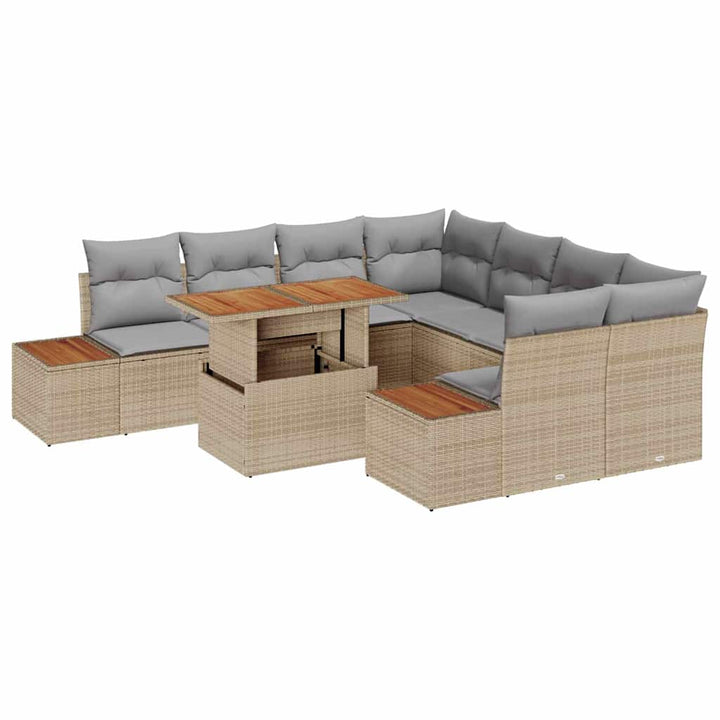 Have Spisebordssæt med pude 9 pcs Beige og grå 100 x 55 x 73 cm