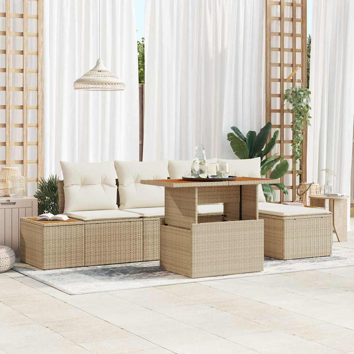 Have Spisebordssæt med pude 6 pcs Beige og creme