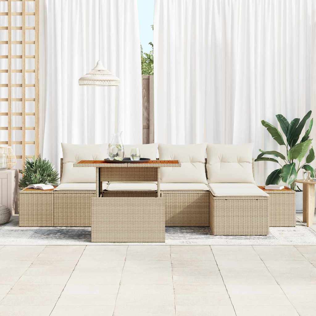 Have Spisebordssæt med pude 6 pcs Beige og creme