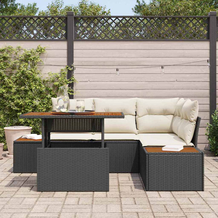Have Spisebordssæt 5 pcs Sort og Beige 100 x 55 x 73 cm
