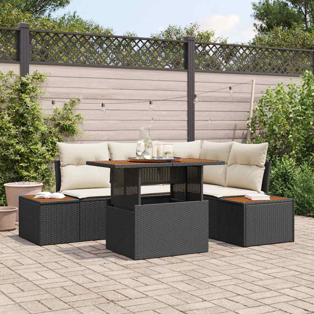 Have Spisebordssæt 5 pcs Sort og Beige 100 x 55 x 73 cm