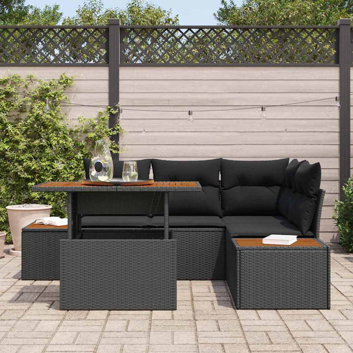 Have Spisebordssæt 5 pcs Sort og Brunt 100 x 55 x 73 cm