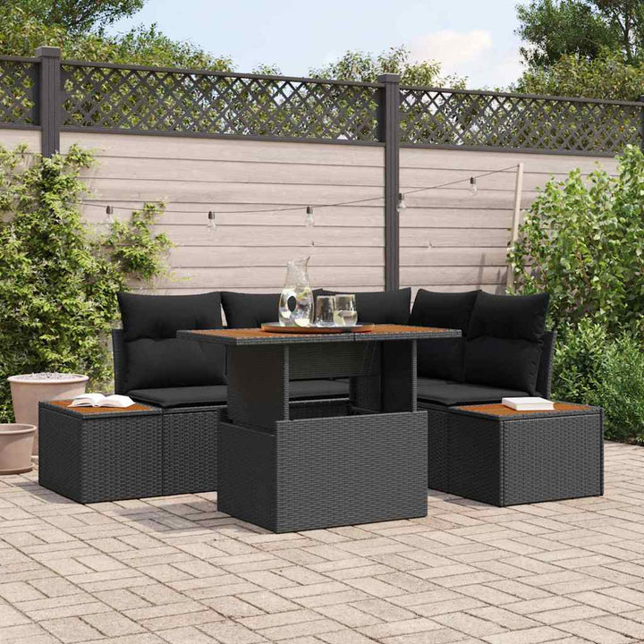 Have Spisebordssæt 5 pcs Sort og Brunt 100 x 55 x 73 cm