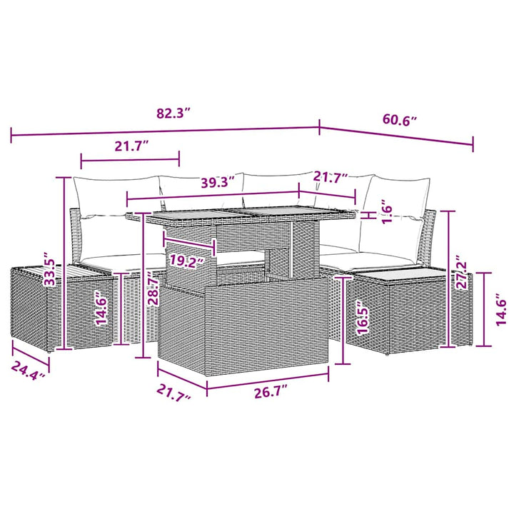 Have Spisebordssæt 5 pcs Sort og Brunt 100 x 55 x 73 cm